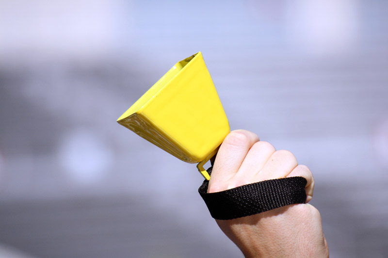 Yellow Football Cowbells - Cowbells For Sporting Events